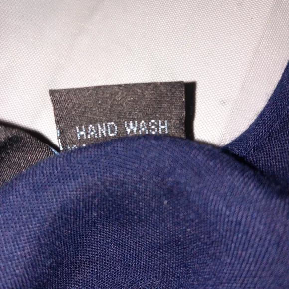 Nwt S R Fashion Navy Floral Embroidered Boho Cotton Dress Free Size - Picture 2 of 8